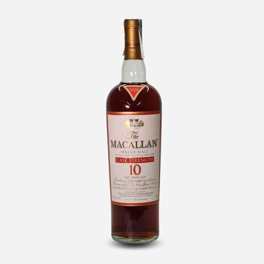 Bottiglia di scotch whisky ​Macallan 10 years old Scotch Whisky | Single Malt Cask Strength | 1L 58,6% | Sherry Wood Cask